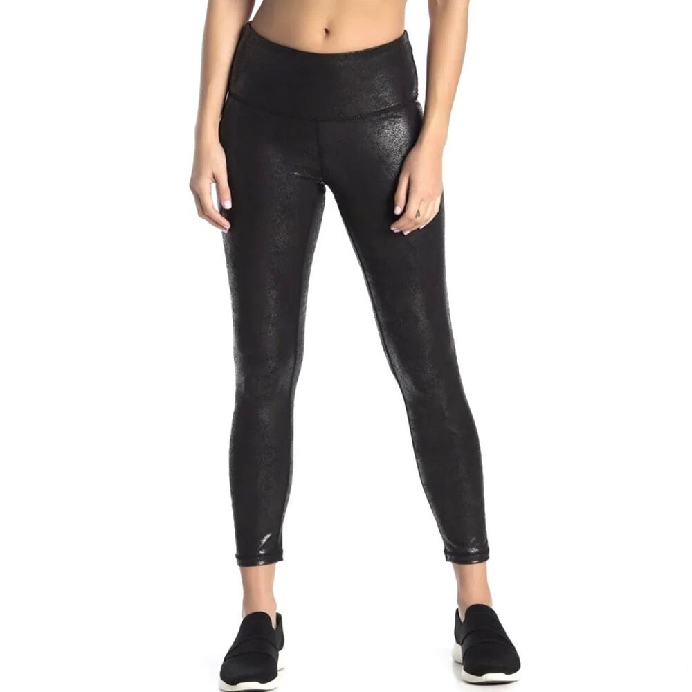 Z by Zella High Waisted Daily 7/8 Metallic Laminated Leggings Size Small